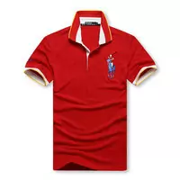 t-shirt hommes polo ralph lauren sport cotton 2013 high collar choi ma red